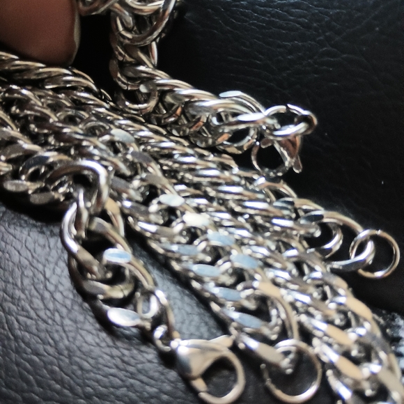 Hot 2 Big Beautiful Cuban Link Men 10mm Silver Bracelets - Picture 3 of 6
